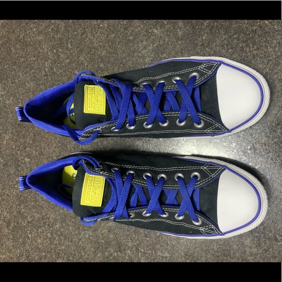 Converse Black Blue Collar Canvas Low Top - Picture 1 of 5